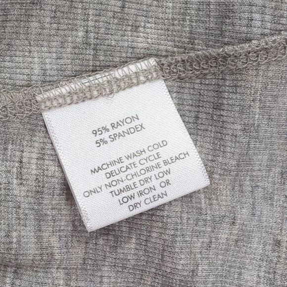 White+Warren Top Womens Small Gray Short Sleeve Ribbed Tee - Picture 6 of 8